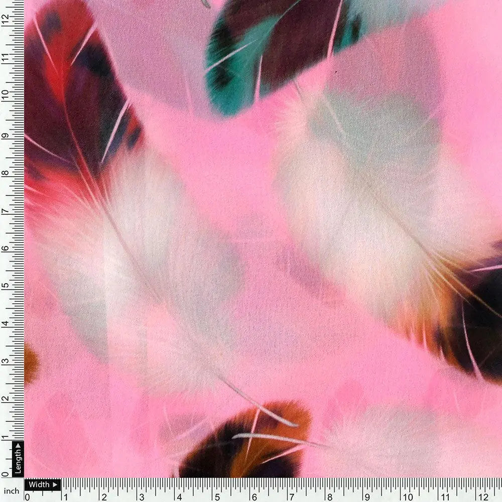 Decorative Pink Feather  Digital Printed Fabric - Weightless – we 0 ta09590pd 110 decorative pink feather digital printed fabric weightless 4