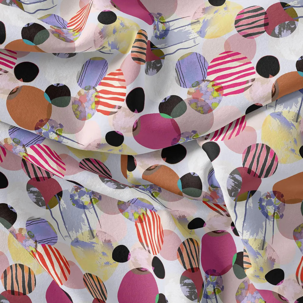 Colourful Bubble Stone Circle Digital Printed Fabric - Weightless – we 0 ta09595b 110 colourful bubble stone circle digital printed fabric weightless 4