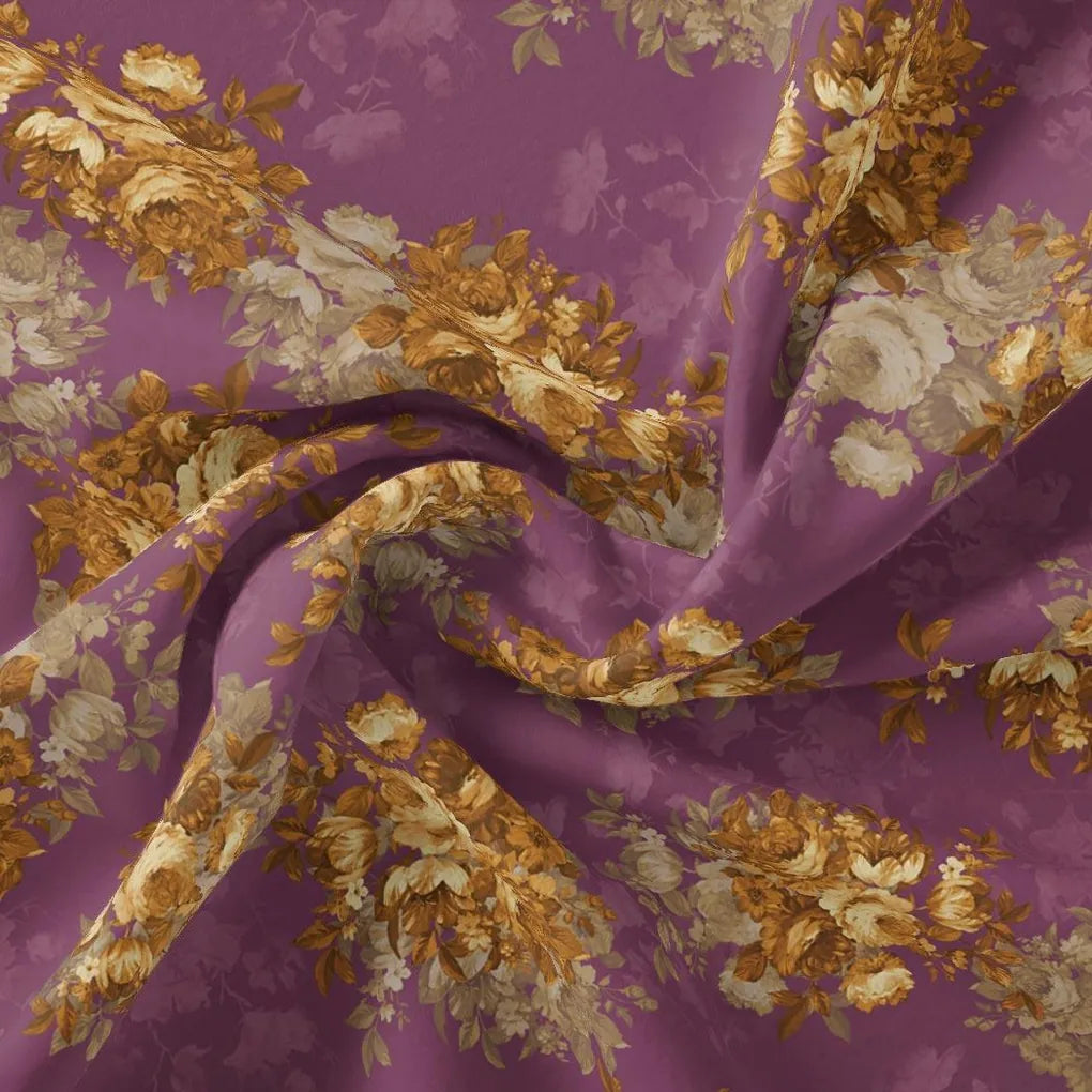 Big Rose With Dark Scintillating Violet Colour Digital Printed Fabric - Weightless – we 0 ta09612p5 110 big rose with dark scintillating violet colour digital printed fabric weightless 1
