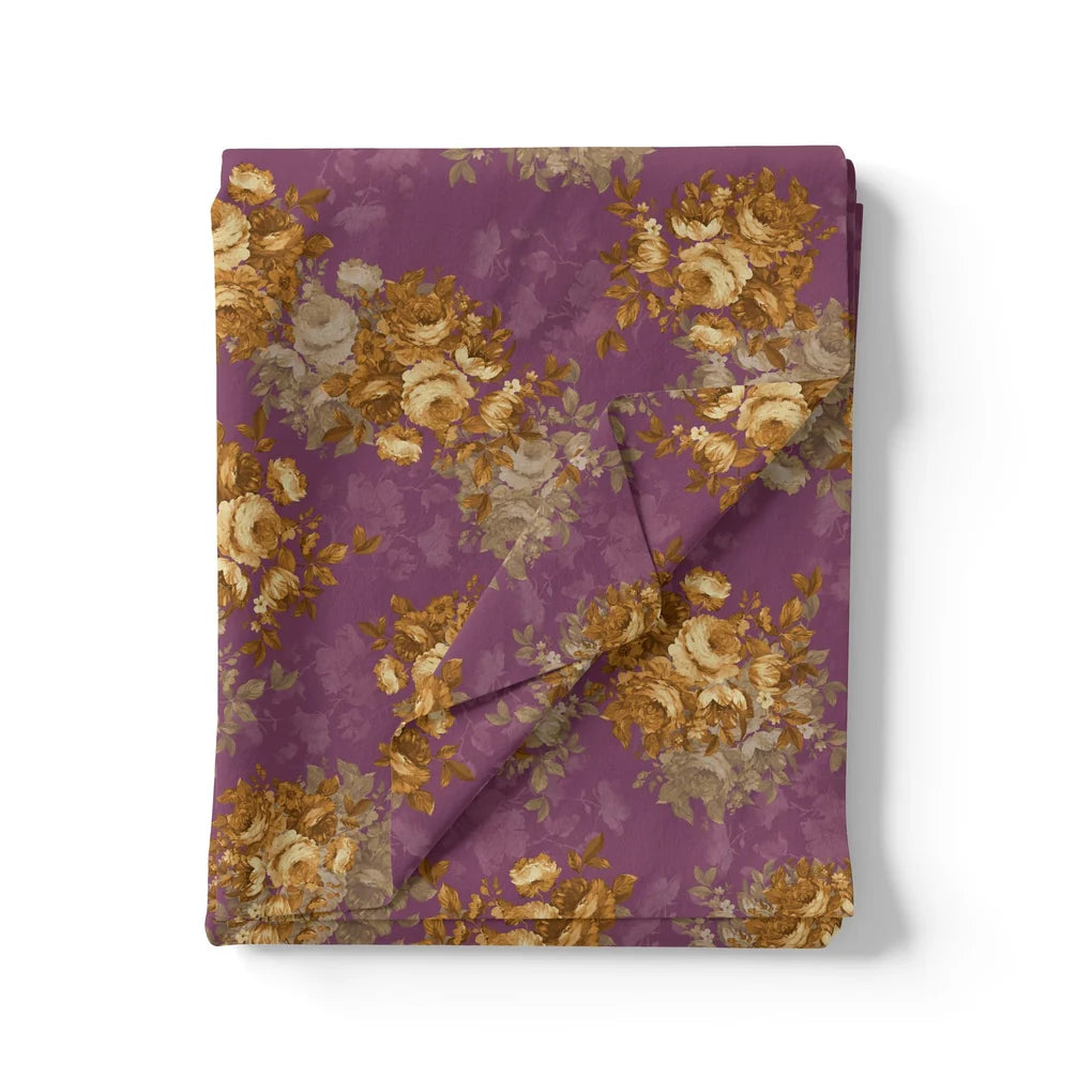 Big Rose With Dark Scintillating Violet Colour Digital Printed Fabric - Weightless – we 0 ta09612p5 110 big rose with dark scintillating violet colour digital printed fabric weightless 3