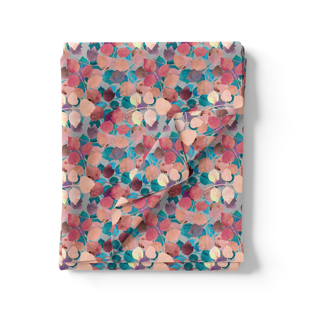 Colourful Box Elder Leaves Digital Printed Fabric - Weightless - FAB VOGUE Studio®