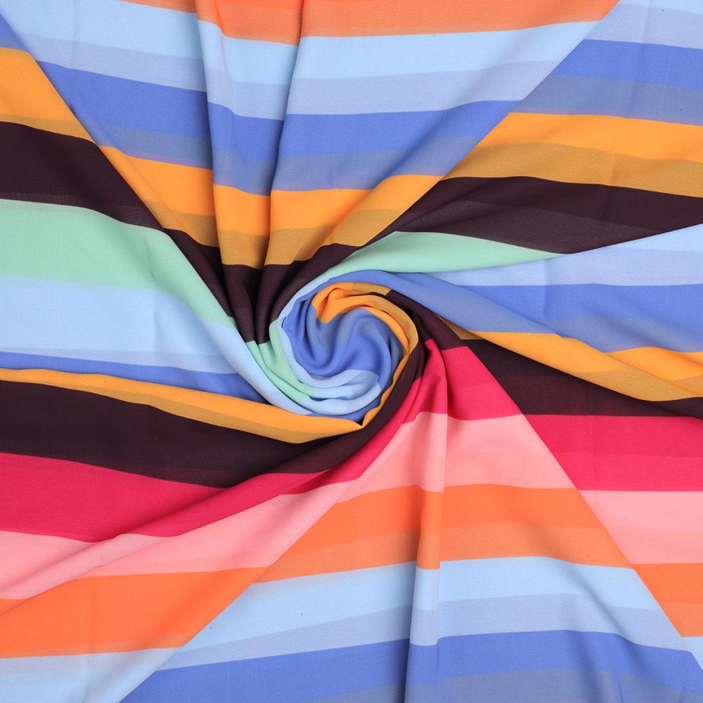 Morden Multicolour Rainbow Strips Digital Printed Fabric - Weightless – we 0 ta09664 110 morden multicolour rainbow strips digital printed fabric weightless 1