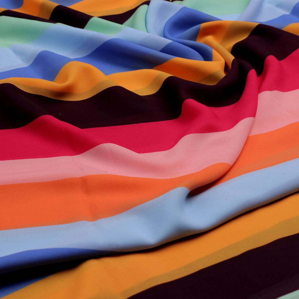 Morden Multicolour Rainbow Strips Digital Printed Fabric - Weightless – we 0 ta09664 110 morden multicolour rainbow strips digital printed fabric weightless 3