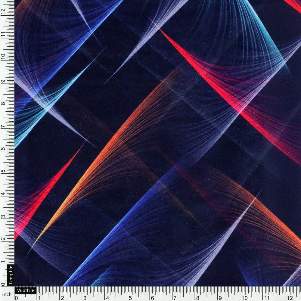 Classic Colourful Feather With Blue Background Digital Printed Fabric - Weightless – we 0 ta09682pb 110 classic colourful feather with blue background digital printed fabric weightless 4