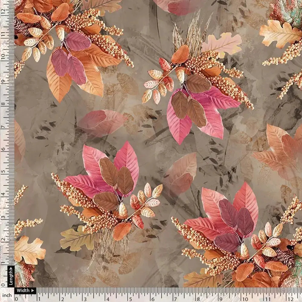 Violet Leaves Bunch Digital Printed Fabric  - Weightless – we 0 ta7307p4 110 violet leaves bunch digital printed fabric weightless 4
