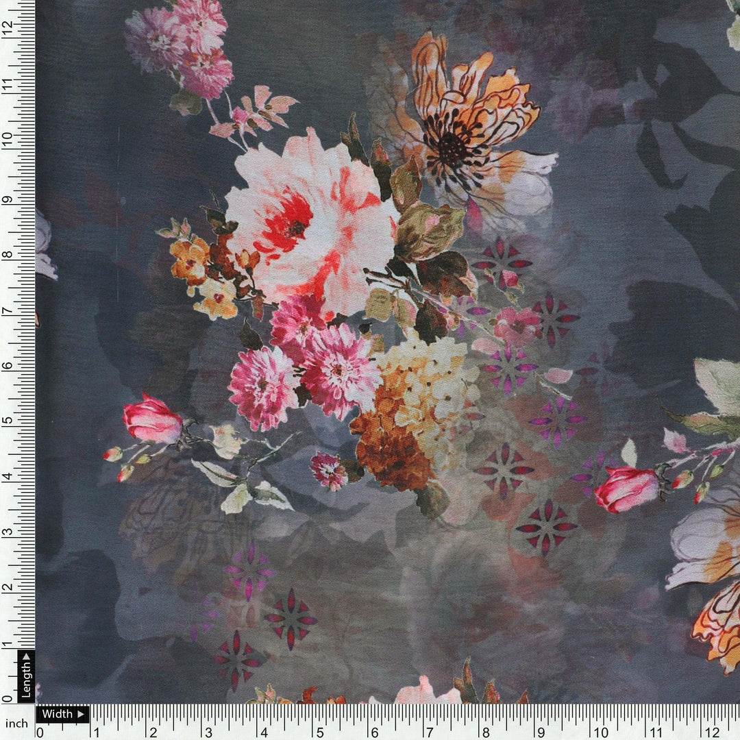 Morden Peony Watercolour Art Digital Printed Fabric - Weightless - FAB VOGUE Studio®