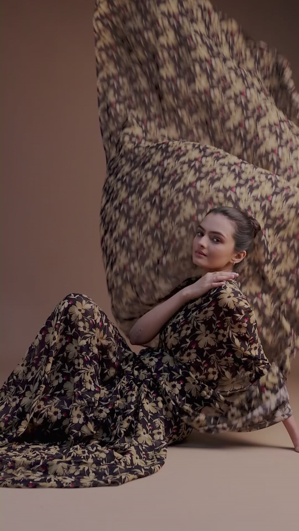 Green Leaves Printed Pure Georgette Fabric