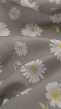 Grey Dainty Daisy Floral Pure Cotton Digital Printed Fabric