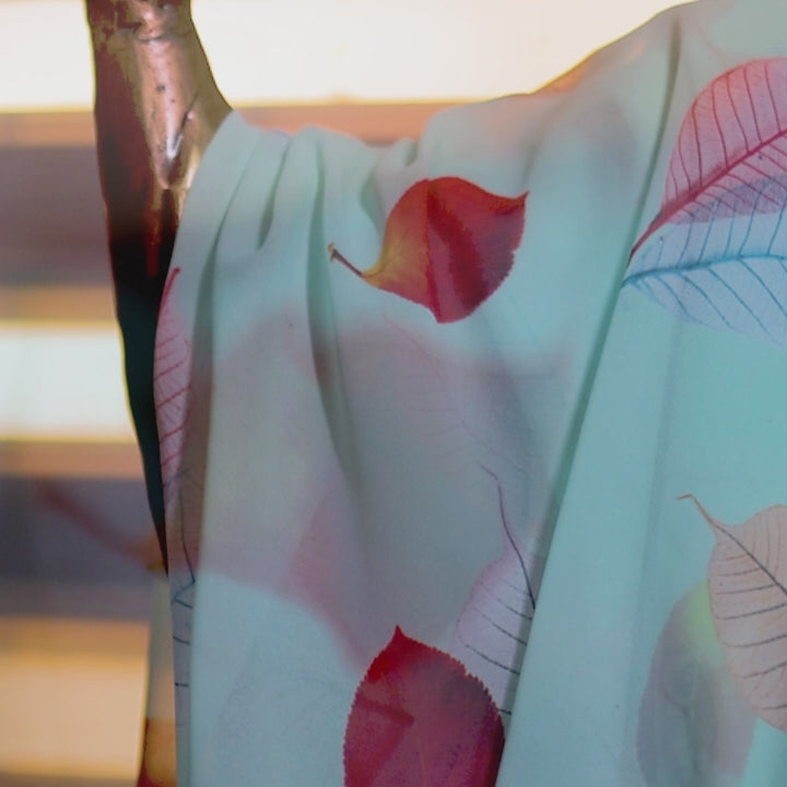 Faint Clover Leaves Weightless Printed Fabric