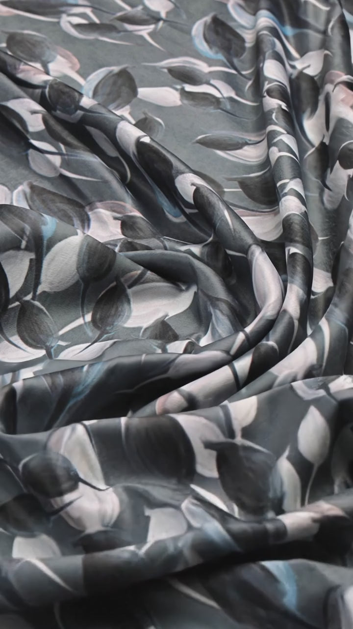 Grey Floral Fabric
