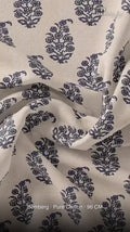 Cream Ethnic Floral Butta Print Pure Chiffon Digital Printed Fabric