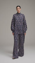 Navy Classic Small Paisley Weightless Digital Printed Fabric