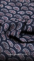 Navy Classic Small Paisley Weightless Digital Printed Fabric