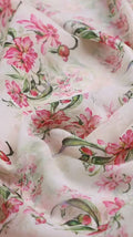 Pink Watercolor Peony Floral Weightless Digital Printed Fabric