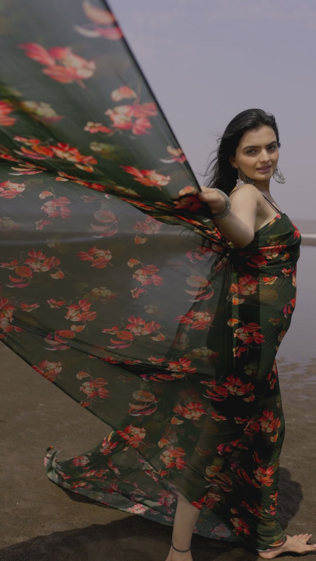 Green Leaves Pure Georgette Printed Fabric