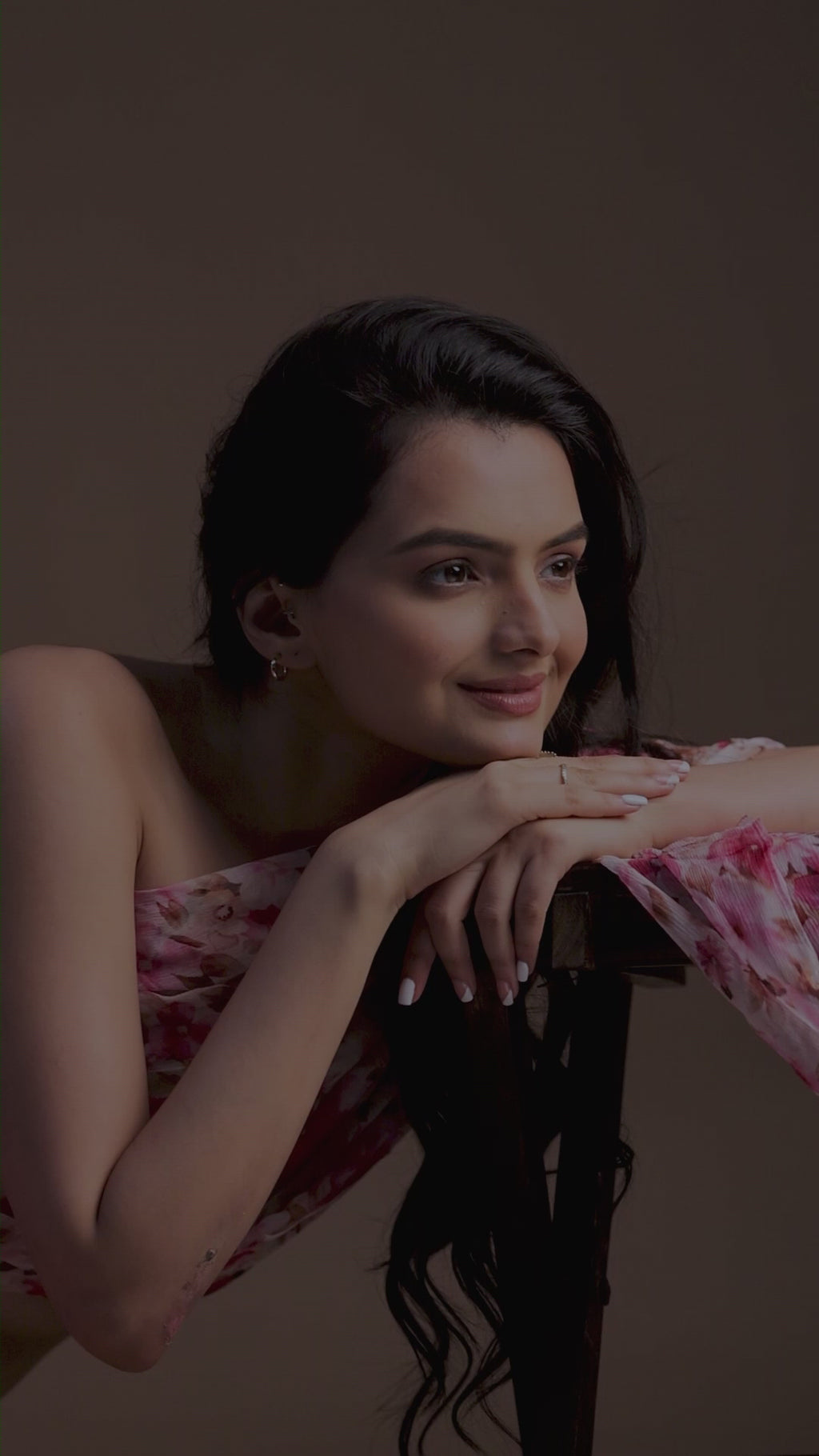 Pink Flower Printed Pure Chiffon Fabric