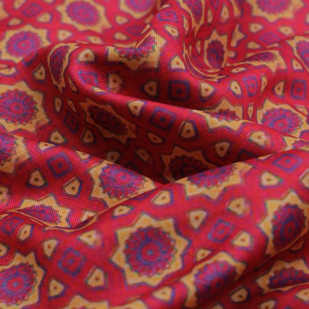 Ruby Red Geometric Star Patterned Soft Rayon Fabric – ra 0 ma04217 114 1