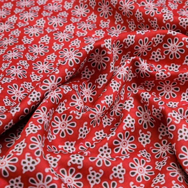 Red Ditsy Floral & Ethnic Motif Premium Rayon Fabric – ra 0 ma04275 114 1