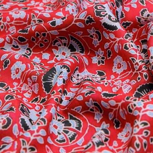 Vibrant Red Floral Jaipuri Style Printed Rayon Fabric – ra 0 ma04295 114 1