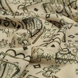 Beige Tribal Motif Quirky Art Print Soft Rayon Fabric – ra 0 ta01268 114 1