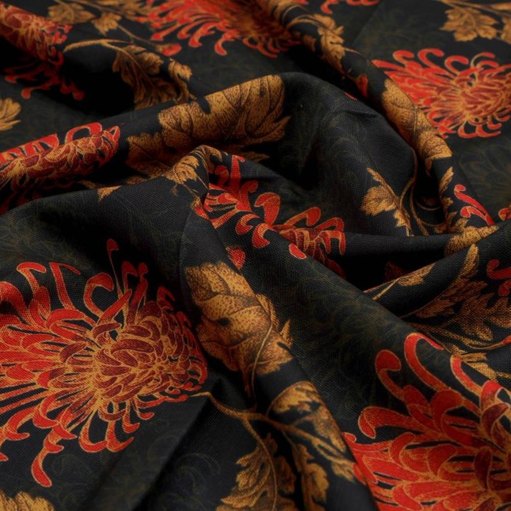 Japanese Chrysanthemum Floral Print Rayon Crepe Fabric – ra 0 ta0224 114 1