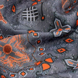 Bohemian Geometric Orange & Grey Printed Rayon Fabric – ra 0 ta05417 114 1