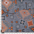 Bohemian Geometric Orange & Grey Printed Rayon Fabric – ra 0 ta05417 114 4