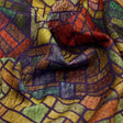 Stained Glass Mosaic Abstract Printed Rayon Fabric – ra 0 ta0669 114 1