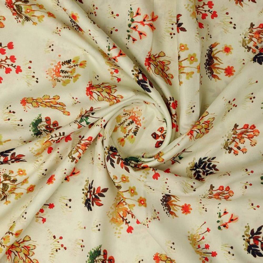 Painterly Autumn Ditsy Floral Printed Rayon Fabric – ra 0 ta0697 114 2
