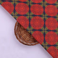 Red & Navy Blue Geometric Ethnic Motif Rayon Fabric – ra 0 ta0707 114 3