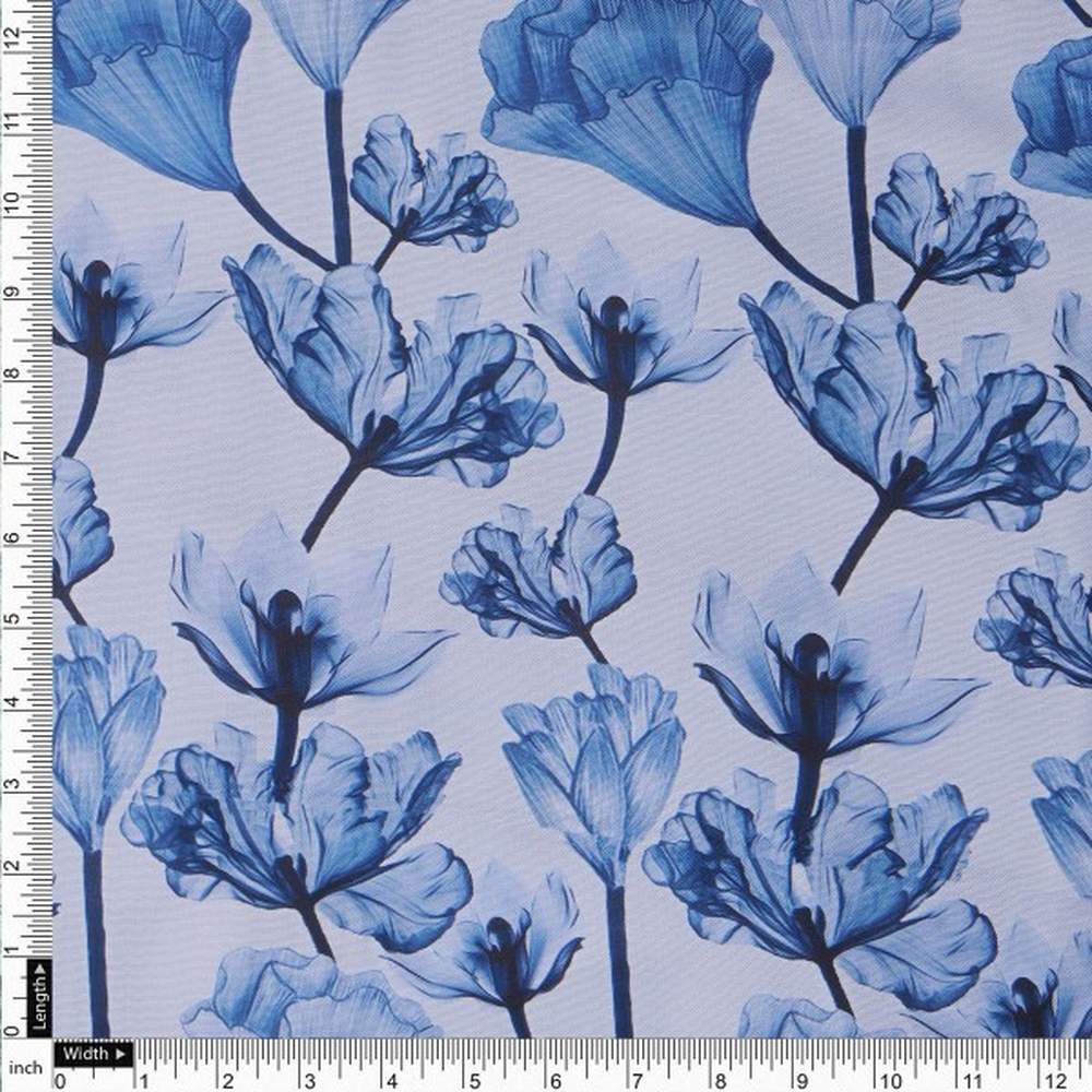 Blue Tulip Floral Print Soft Rayon Fabric for Dresses – ra 0 ta08177 114 4