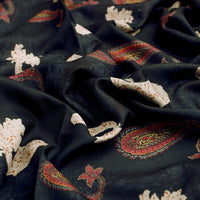 Charcoal & Red Distressed Paisley Patterned Rayon Fabric – ra 0 ta0859 114 1