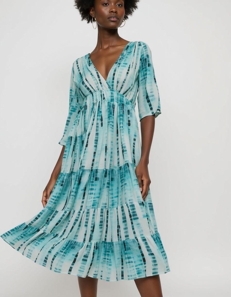 Cyan Decorative Pure Muslin Printed Fabric Material