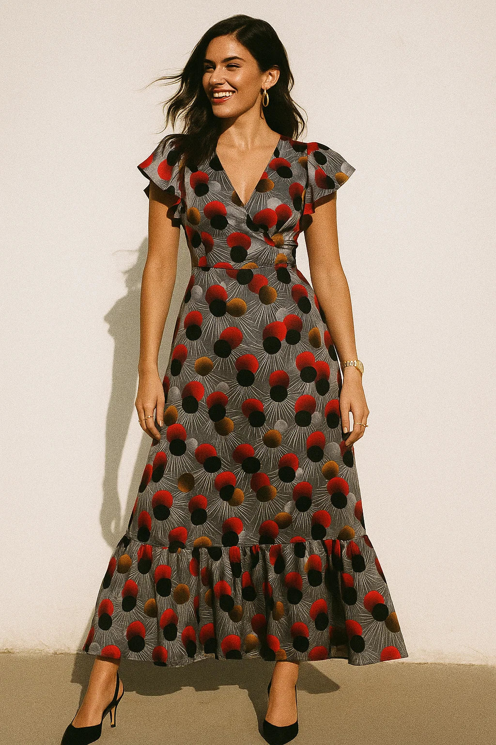 Glassmorphisam Bubble Effects Digital Printed Fabric - Crepe