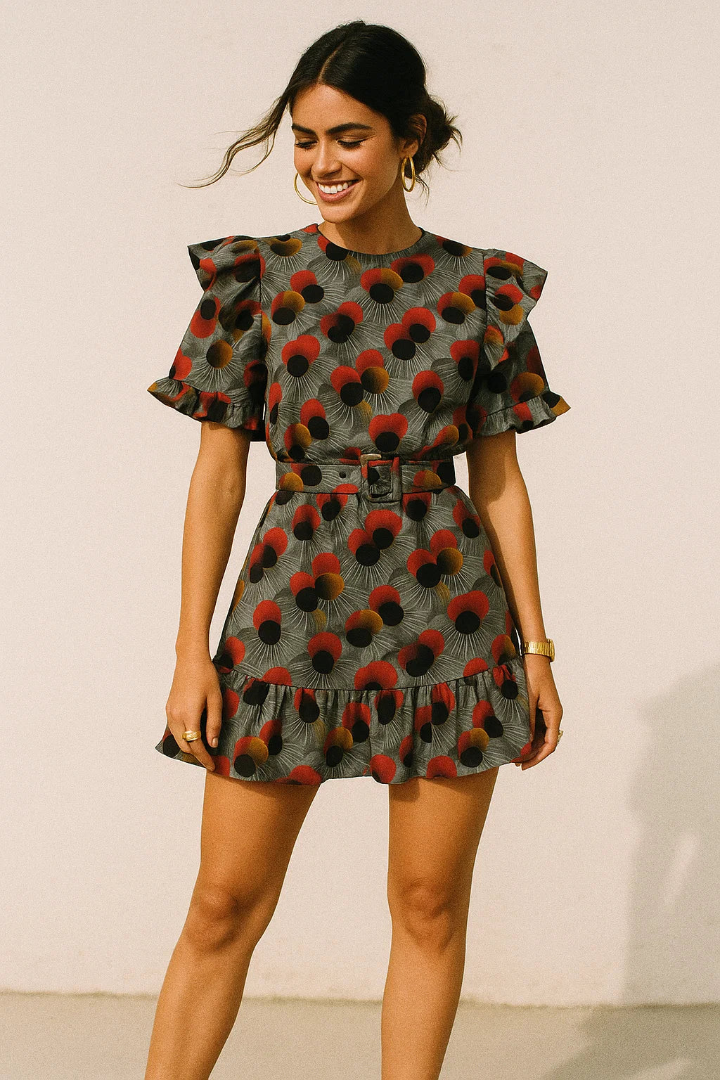 Glassmorphisam Bubble Effects Digital Printed Fabric - Crepe