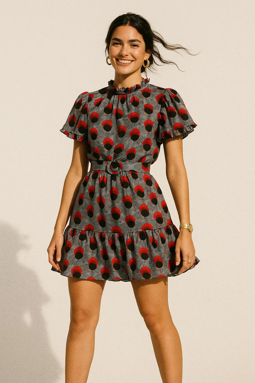 Glassmorphisam Bubble Effects Digital Printed Fabric - Crepe