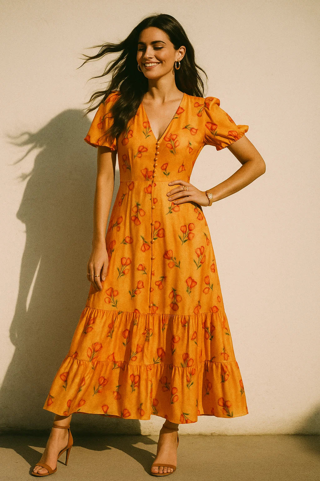 Lovely Decorative Roses Digital Printed Fabric - Crepe