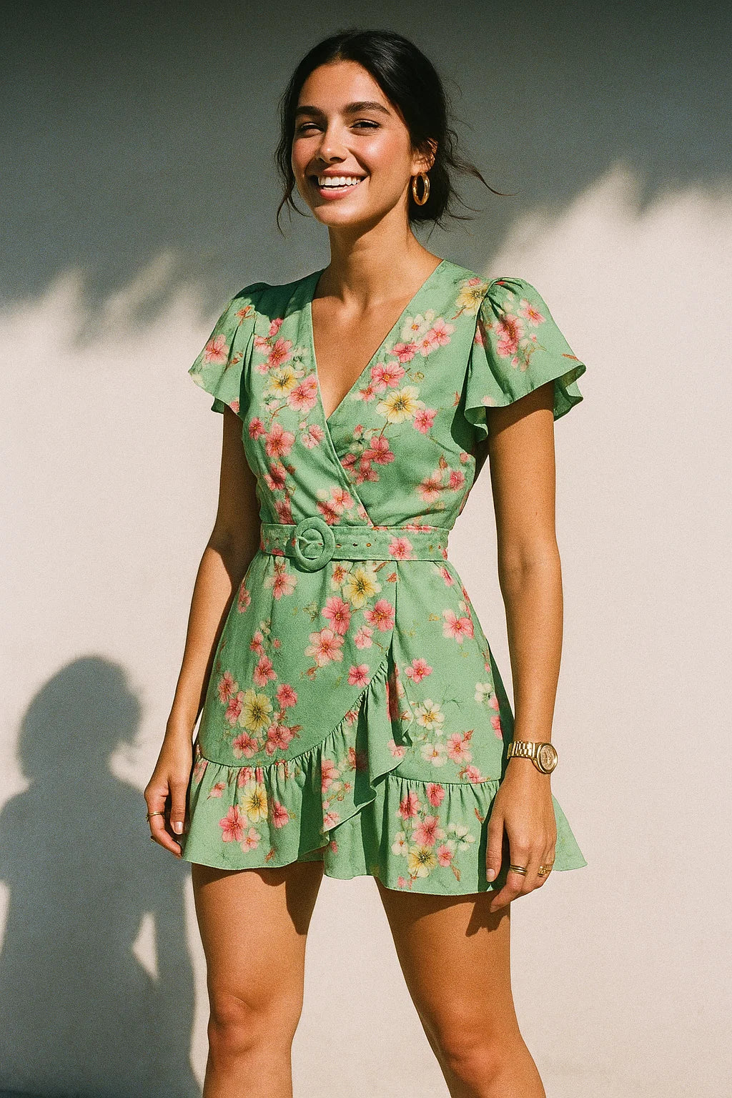 Multi Colour Tiny Beautiful Chintz Printed Fabric - Crepe