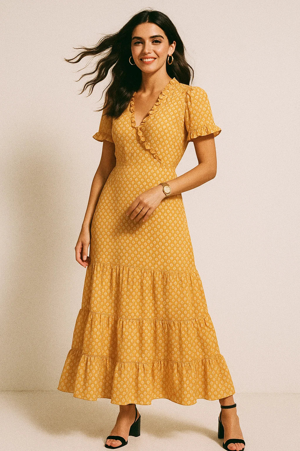 Bird's Eye Seamless Pattern Digital Printed Fabric - Crepe