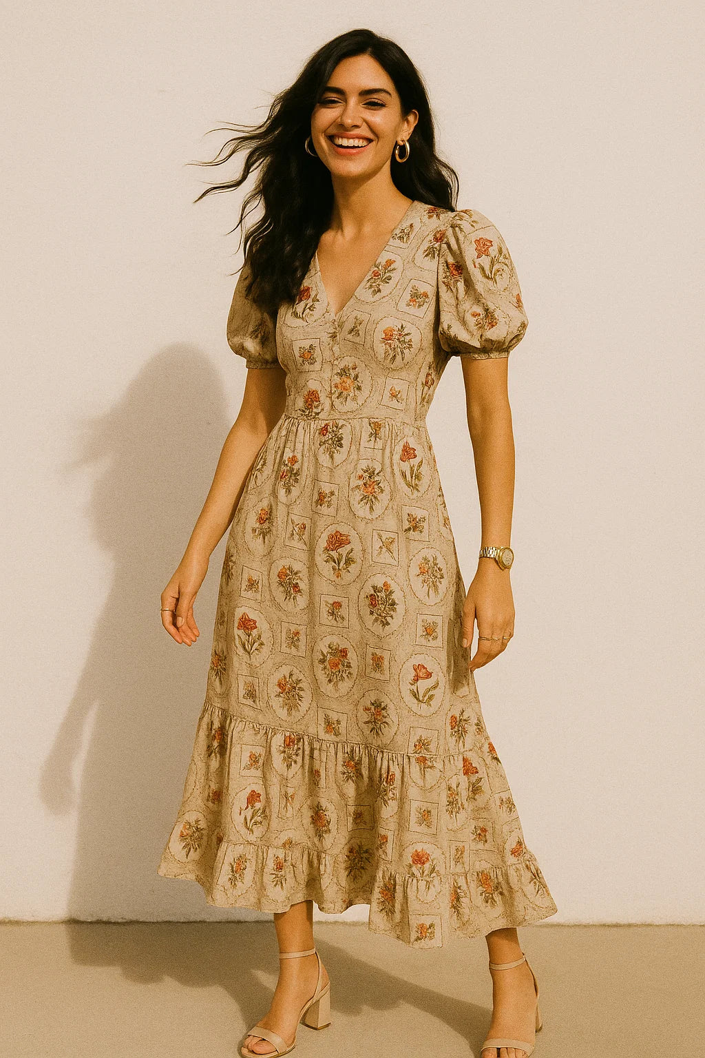 Attractive Floral Shape Valley Digital Printed Fabric - Crepe