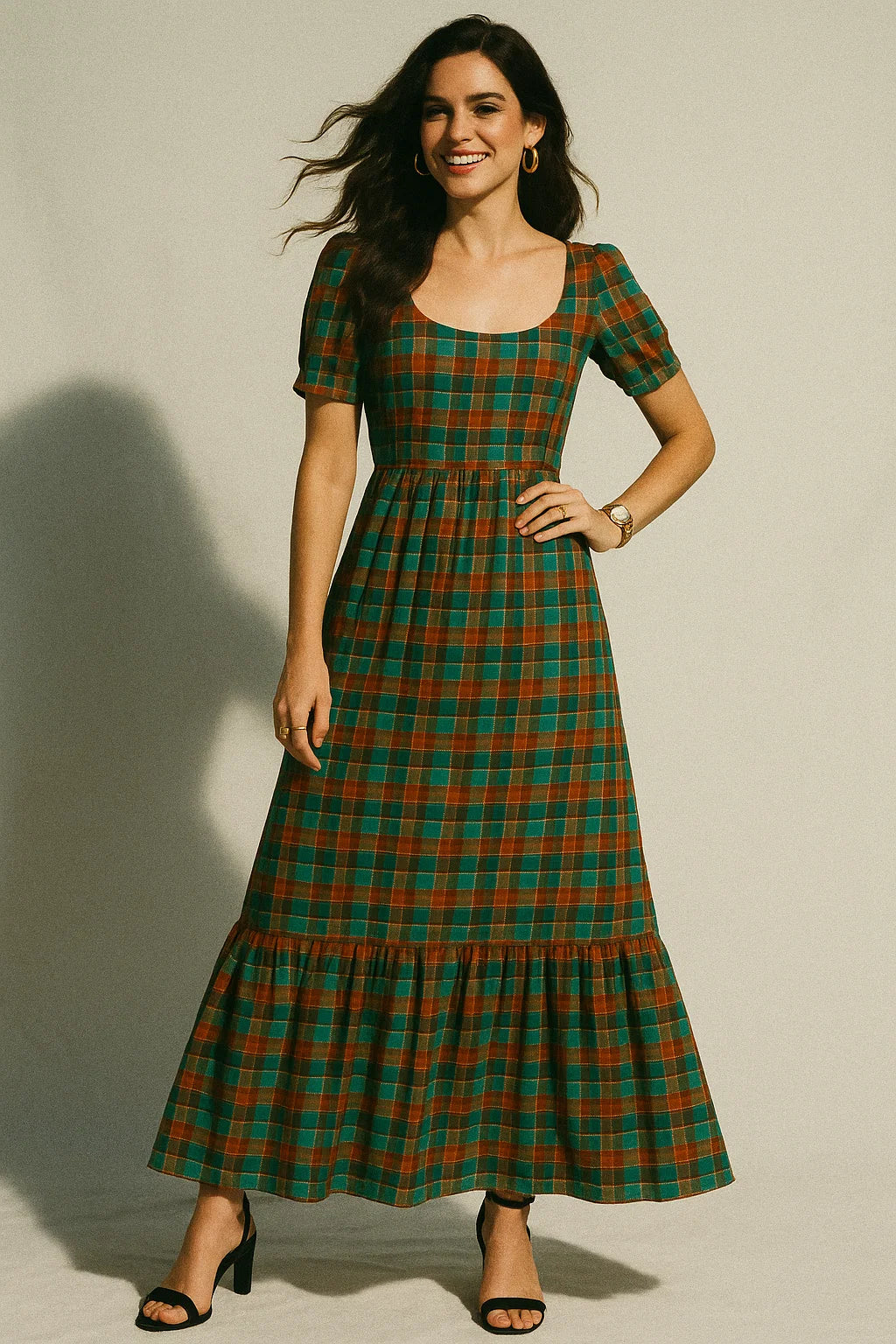 Mini Check Patterns Digital Printed Fabric - Crepe