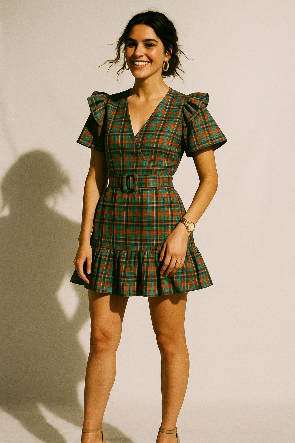 Mini Check Patterns Digital Printed Fabric - Crepe