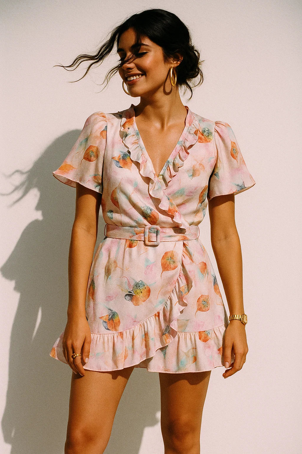 Lovely Small Leaved Lime Digital Printed Fabric - Crepe