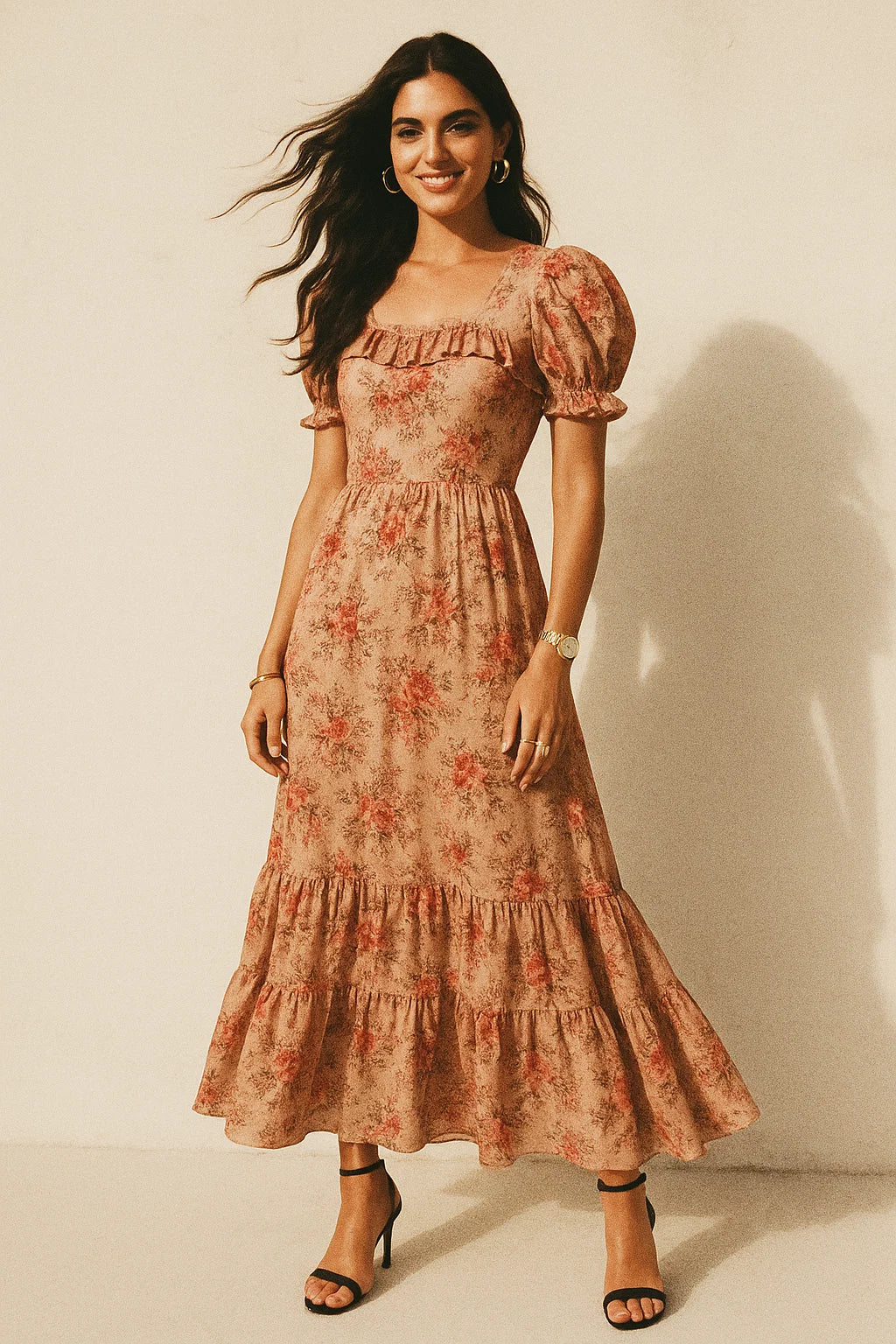 Beautiful Seamless Red Poppy Flower Digital Printed Fabric - Crepe