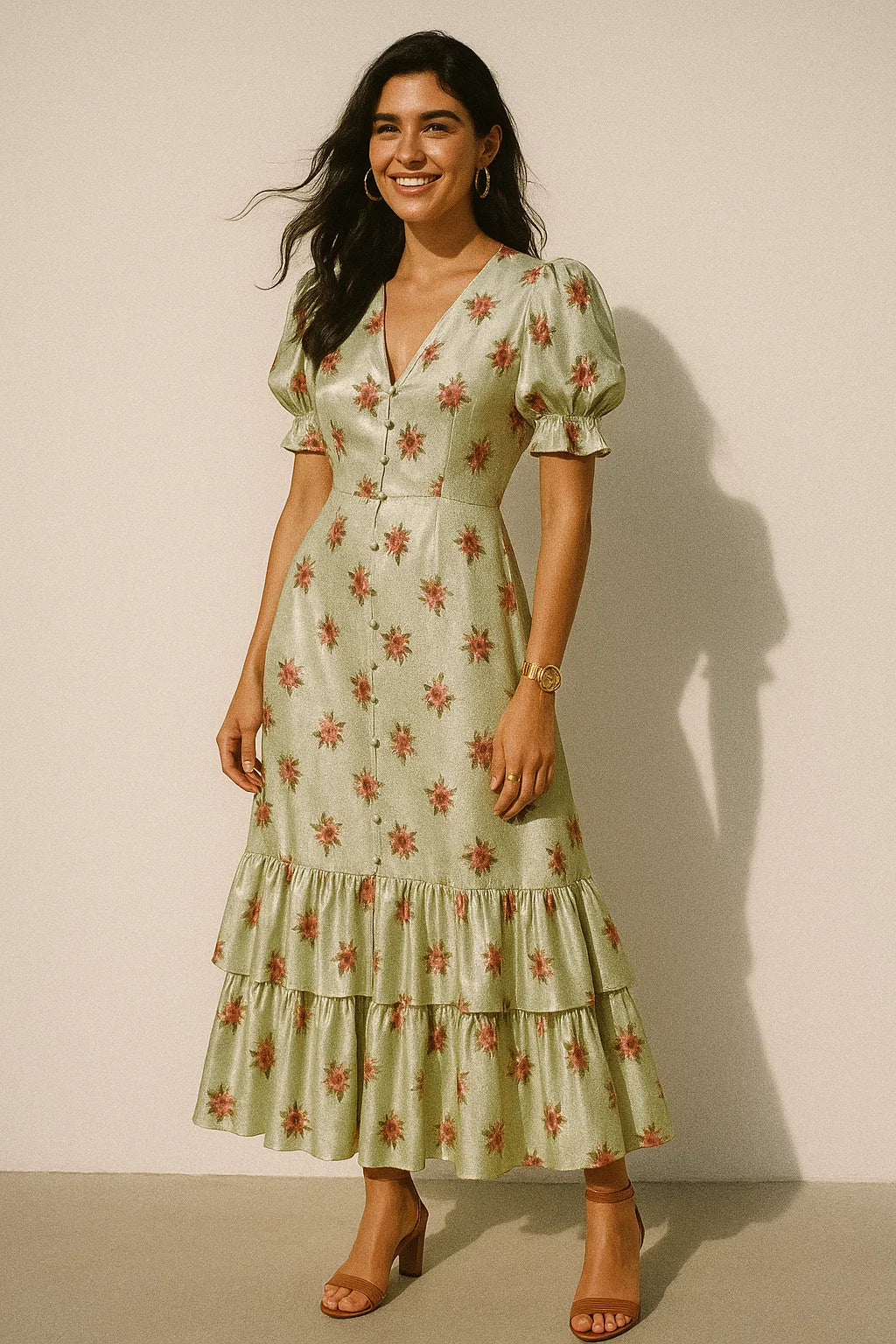 Lovely Tiny Orchid Repeat Digital Printed Fabric - Crepe