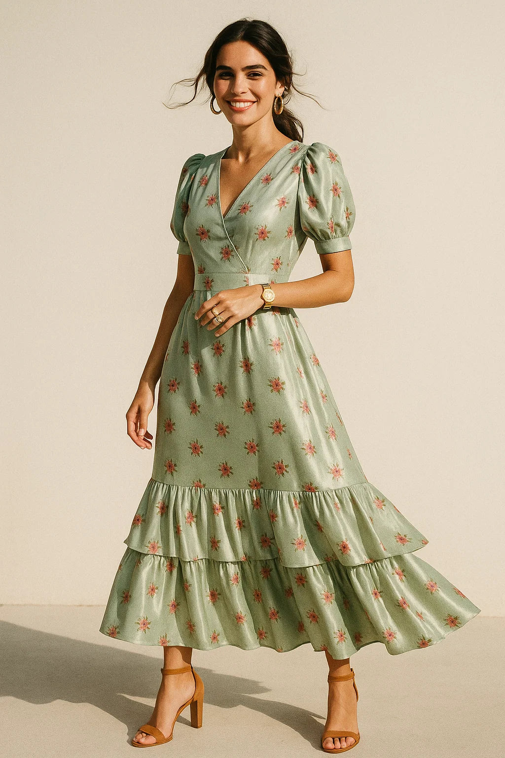 Lovely Tiny Orchid Repeat Digital Printed Fabric - Crepe