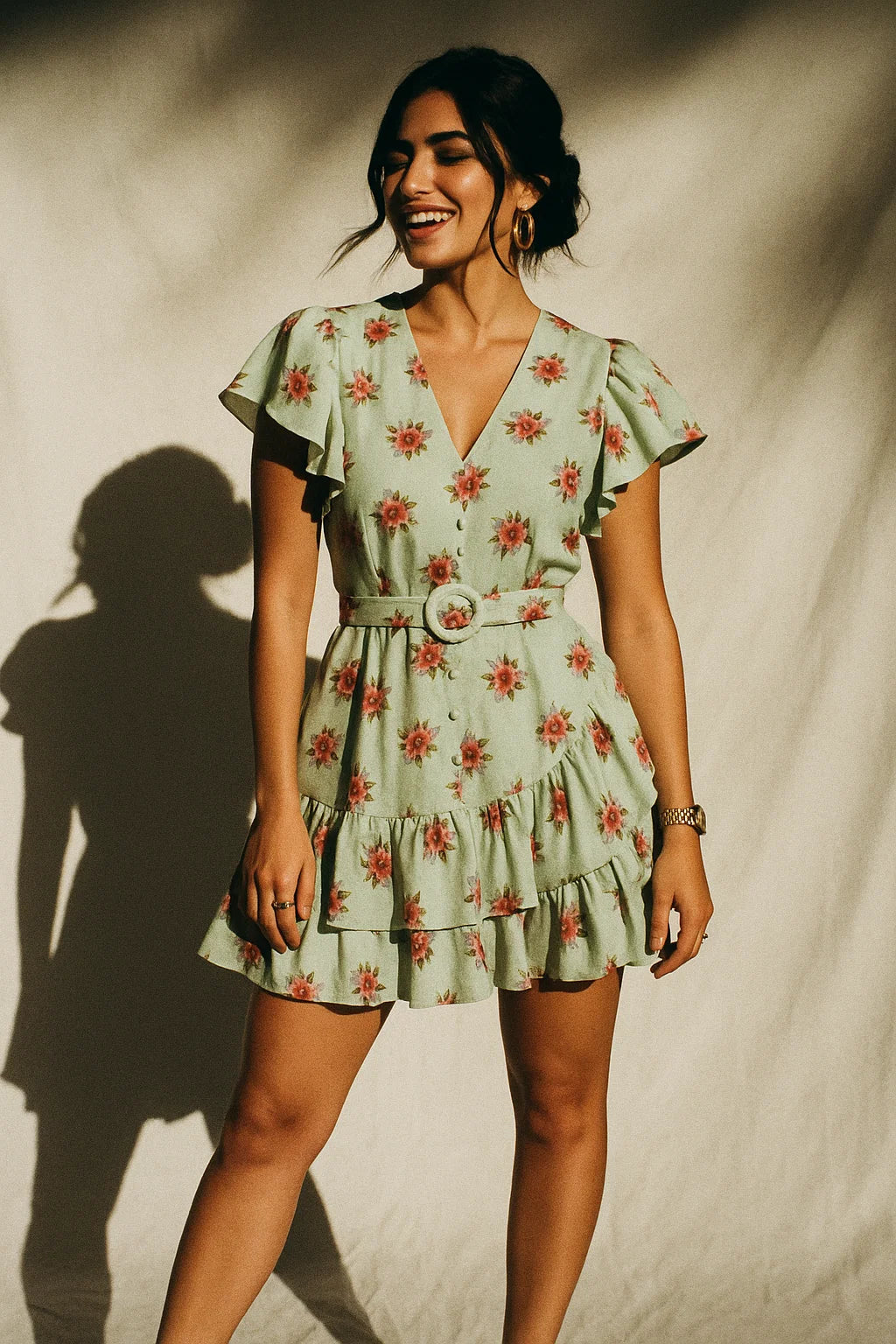 Lovely Tiny Orchid Repeat Digital Printed Fabric - Crepe