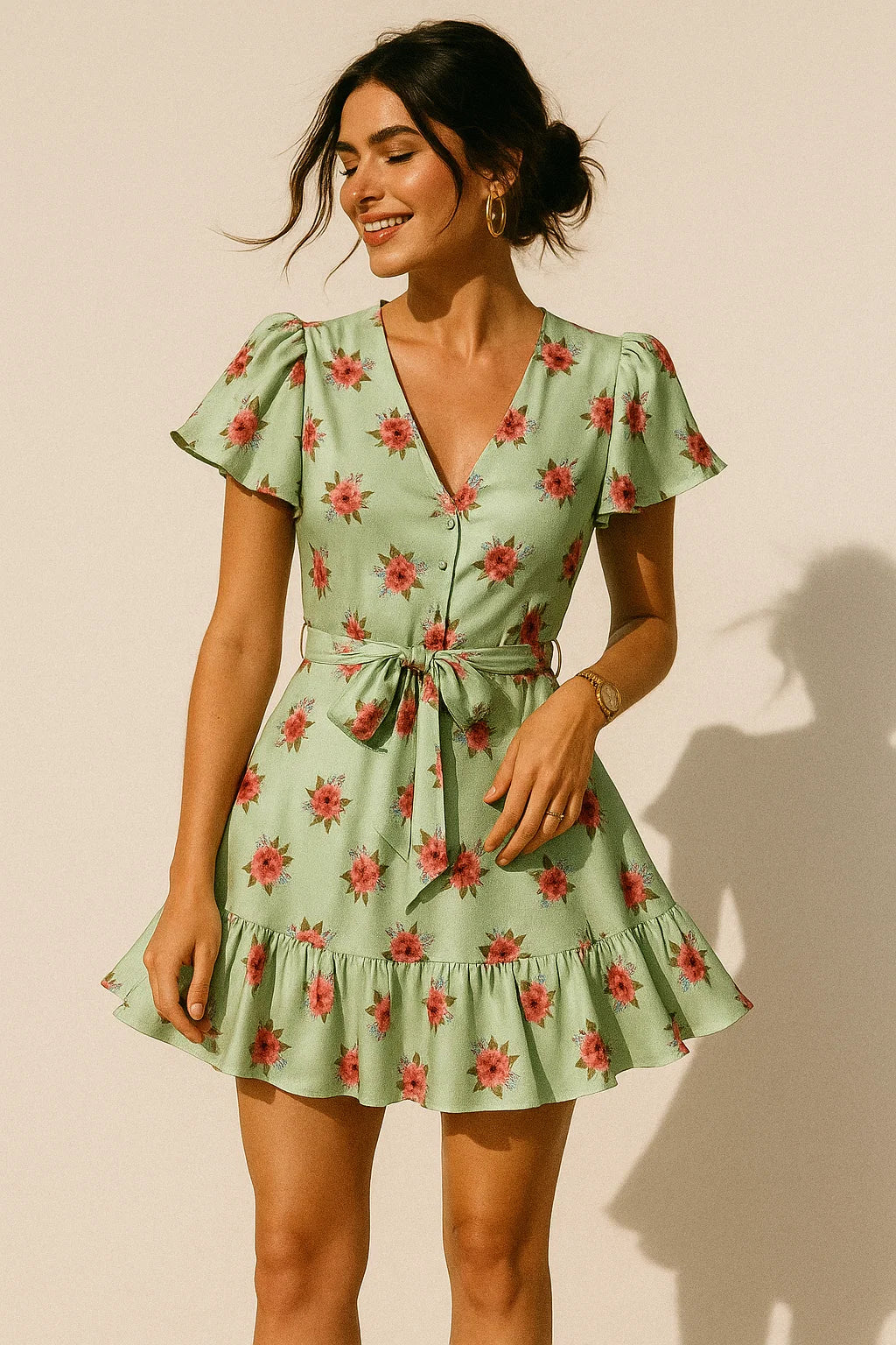 Lovely Tiny Orchid Repeat Digital Printed Fabric - Crepe