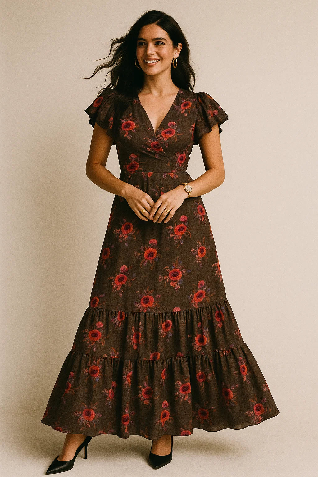 Decorative Bunch Of Colorful Tangle Digital Printed Fabric - Crepe