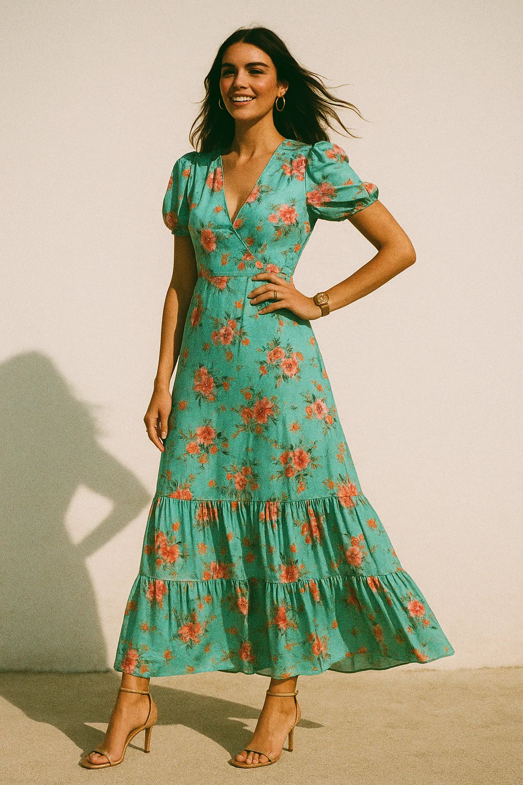 Flower Branch Allover Digital Printed Fabric - Crepe